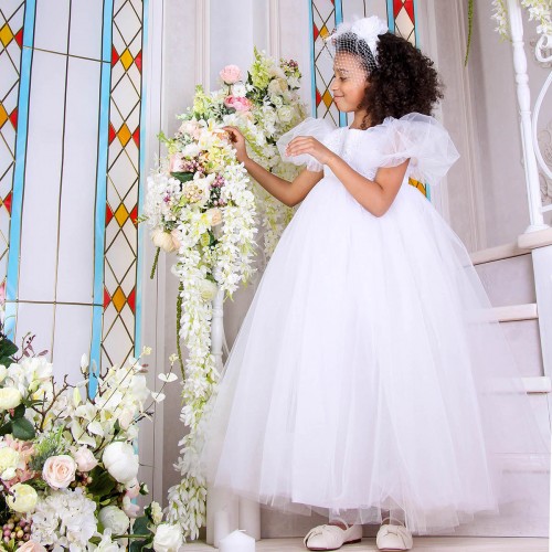 Flower Girl Wedding Dress in White or Ivory - ALICE 