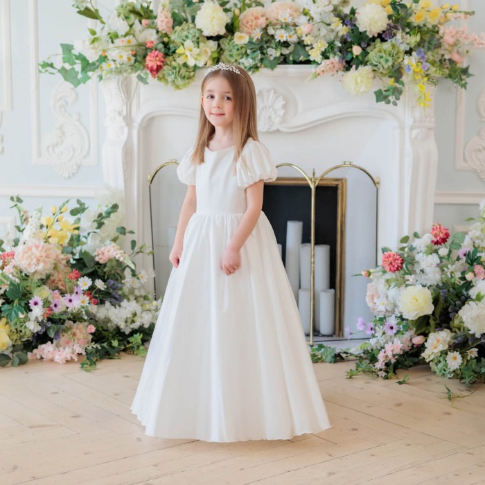 2-in-1 Silk & Lace Communion Dress