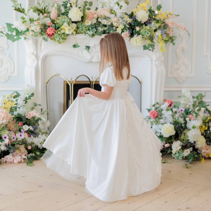 2-in-1 Silk & Lace Communion Dress