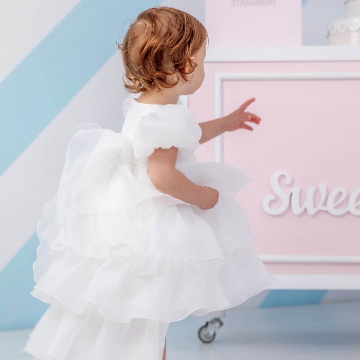 Ivory Flower Girl Dress with detachble train 
