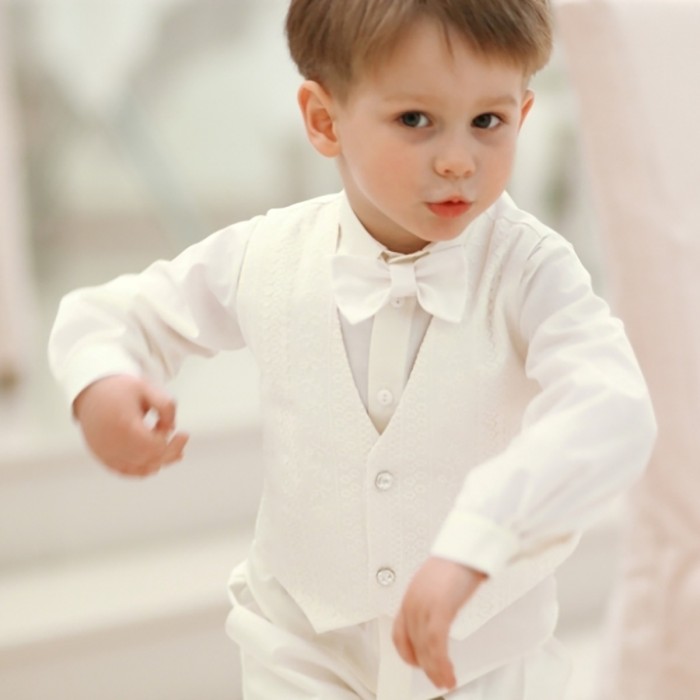 Cotton Boys Shirt in White or Ivory
