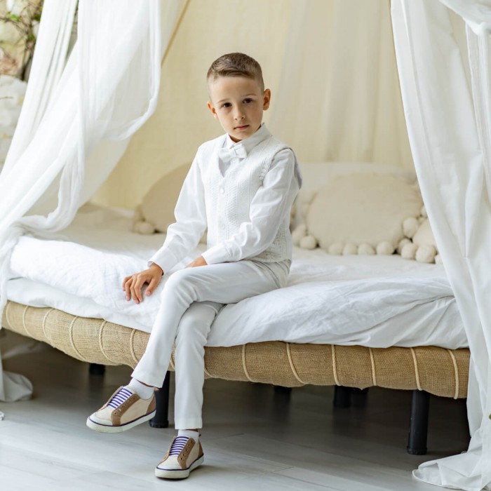 White and Ivory Boys Formal Suit PANTS 