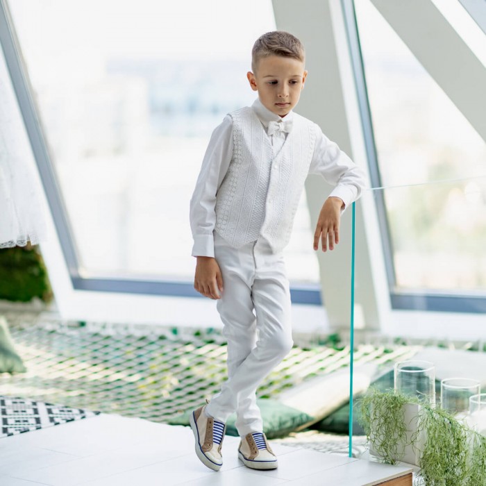 White and Ivory Boys Formal Suit PANTS 