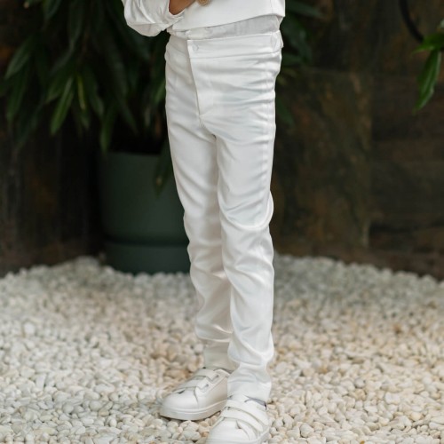 Boys Formal Suit PANTS in White or Ivory 