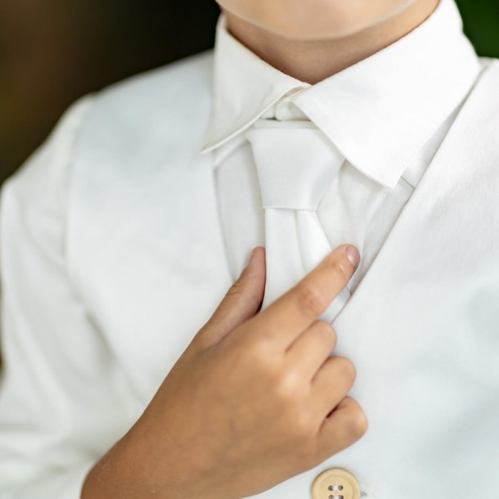 CHARLES Boys Communion Suit – 4-Piece Set in Ivory or White