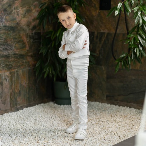Boys Suit for Communion - Pants, Shirt, Vest, Bow - CHARLES