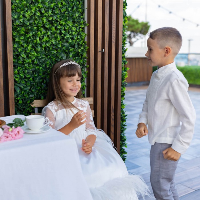 Stylish LUCAS Communion 2 pieces Linen Suit