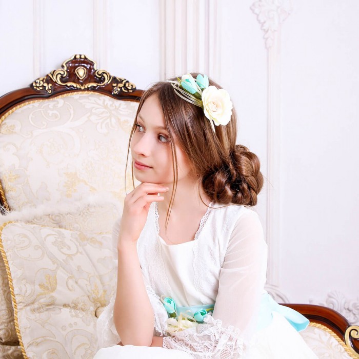 Handmade Flower Hairband – Custom Color Accessory to Match Any Dress