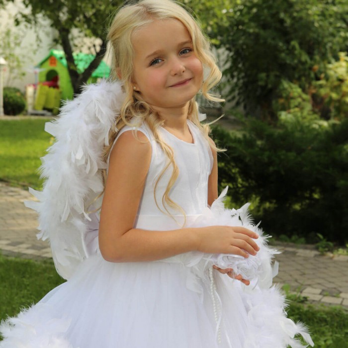 Luxury WOW Dress with Feather Boa & Train