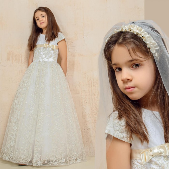 First Communion Dress in Sparkling Lace