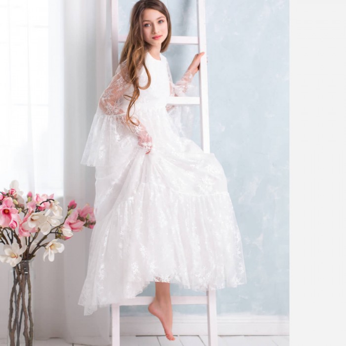 First Communion Dress - MAYA - Ivory Shade