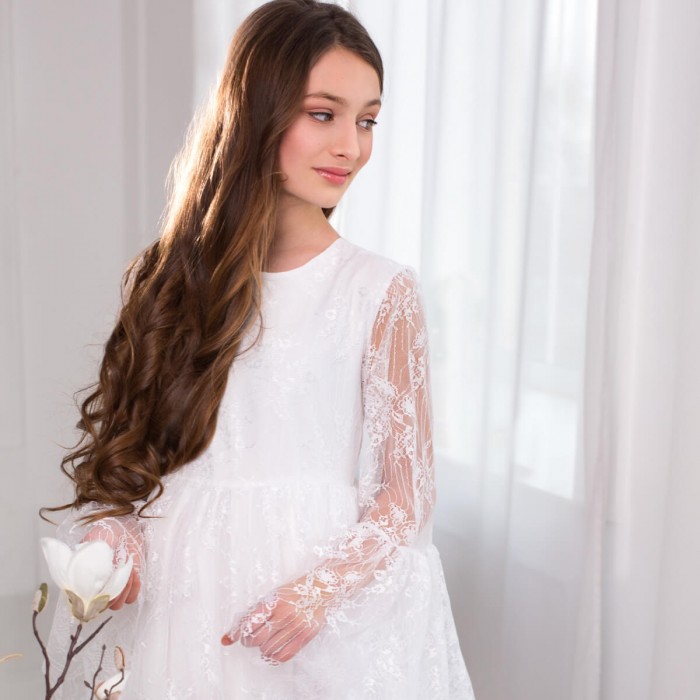 First Communion Dress - MAYA - Ivory Shade