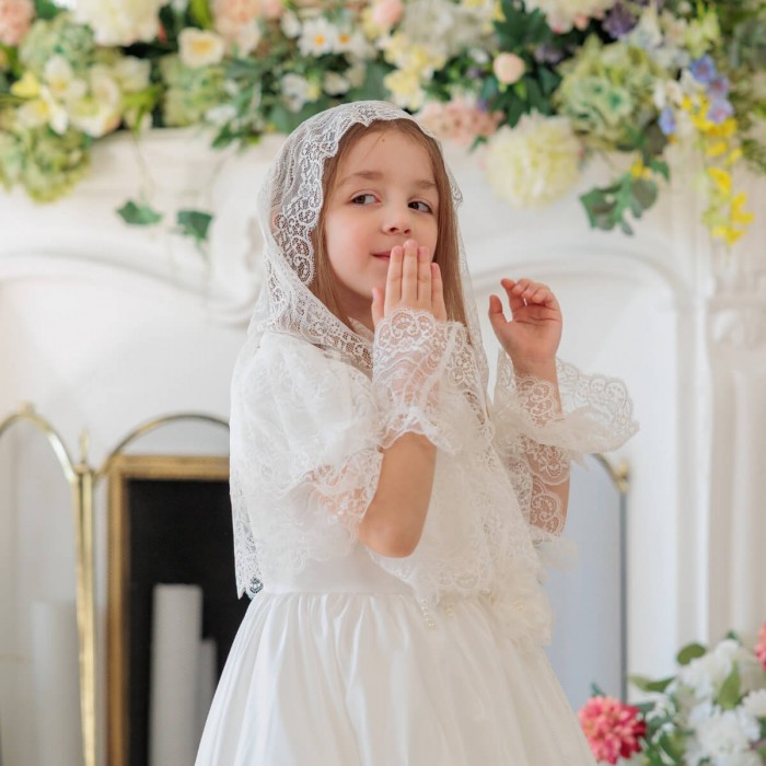 Lace Communion Gloves - Ivory Color - BELLA