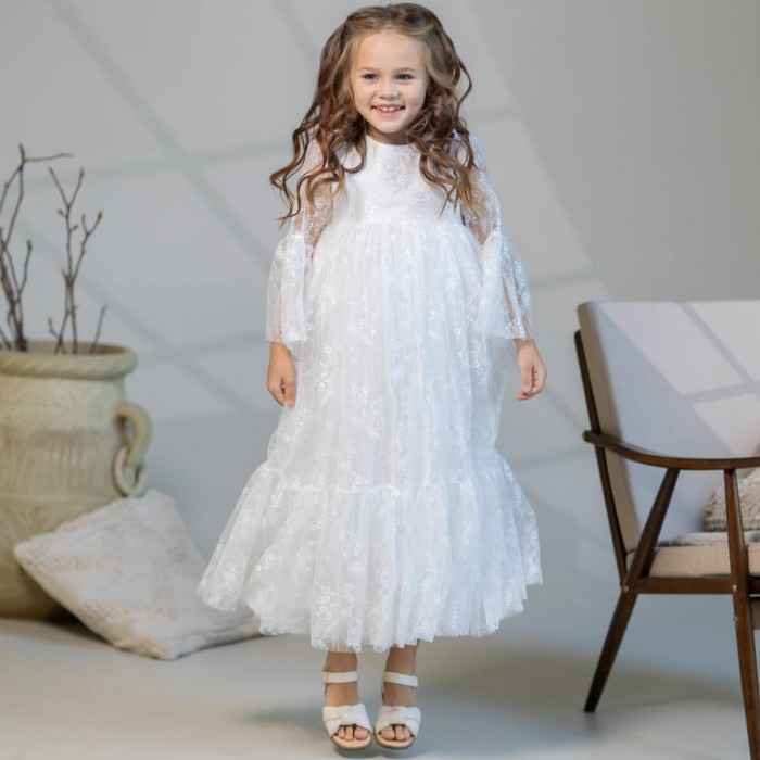 SARAH Lace Communion Dress in Ivory color