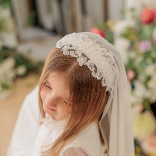 Communion Hairband with Tulle Veil - VERONICA
