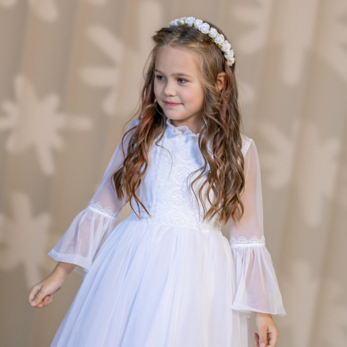 Stunning White Flowers Headband with Detachable Veil