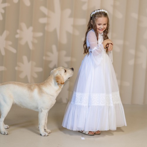 White Communion Dress - Long Sleeves - MAJESTY 
