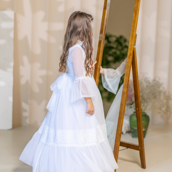 White Communion Dress - Long Sleeves - MAJESTY 