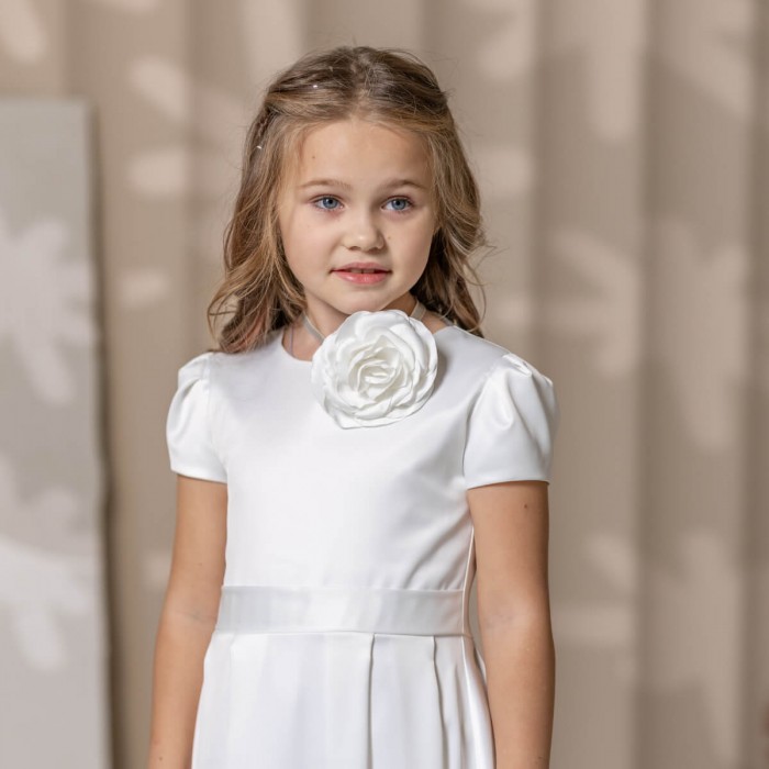 Cherish Your Special Day with Our LOVE Silk Simple Communion Dress