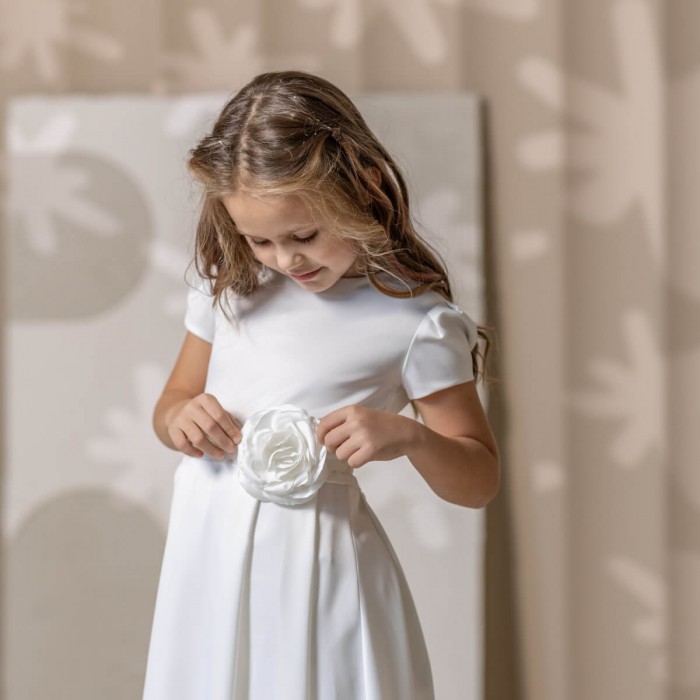 Cherish Your Special Day with Our LOVE Silk Simple Communion Dress
