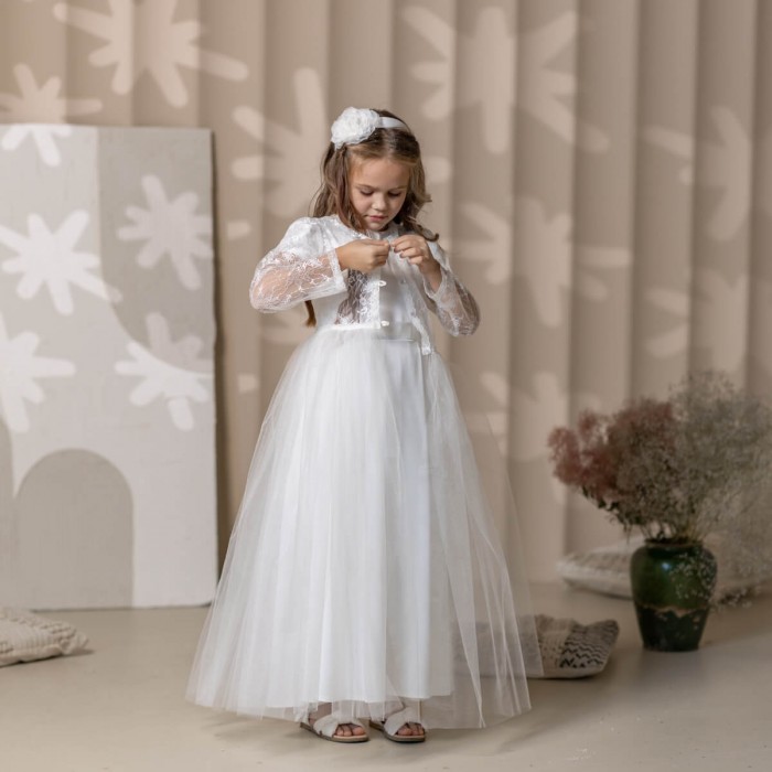 Cherish Your Special Day with Our LOVE Silk Simple Communion Dress