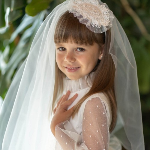Girls Communion Hairband with Veil – LINDA 