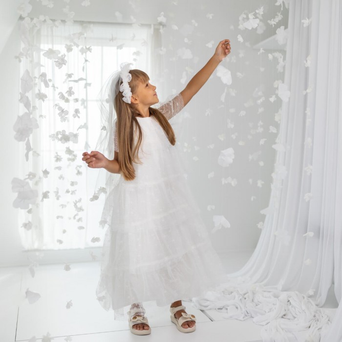 Stunning ELIZA Cascade Tulle Holy Communion Dress