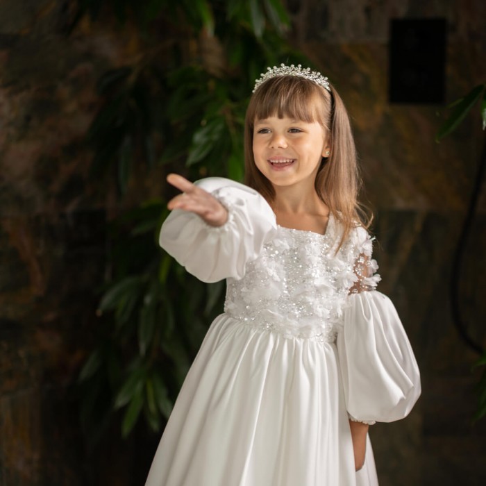 Girls Silver Tiara Crown - ALORA 