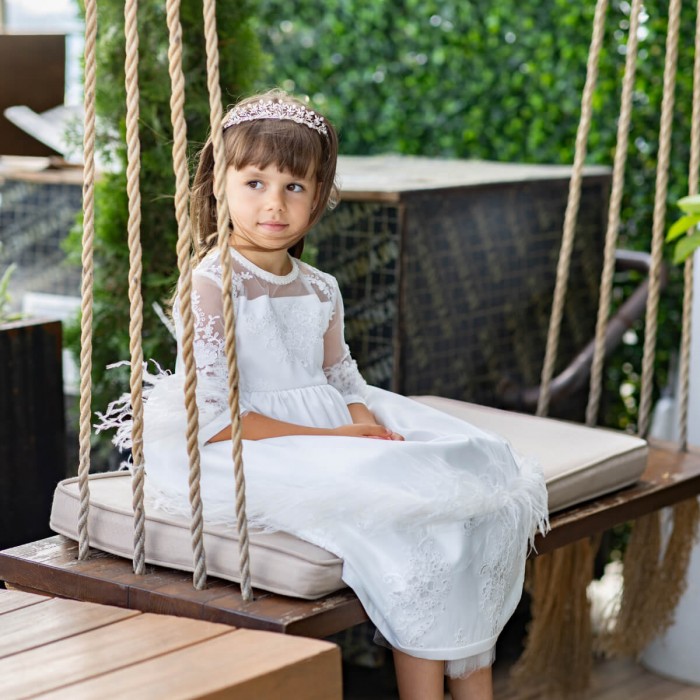 Girls Silver Tiara Crown - ALORA 