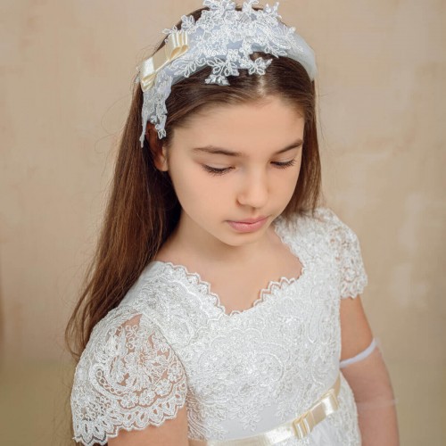 Lace Girls Headband for Communion or Special Occasion - LAYLA