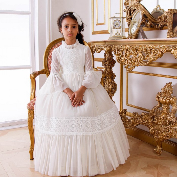 First Catholic Communion Dress with Long Sleeves