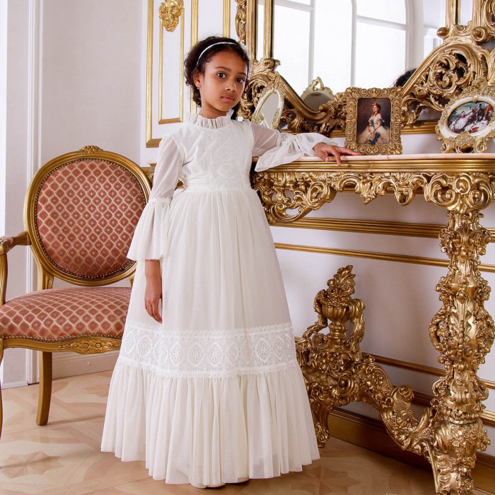First Catholic Communion Dress with Long Sleeves