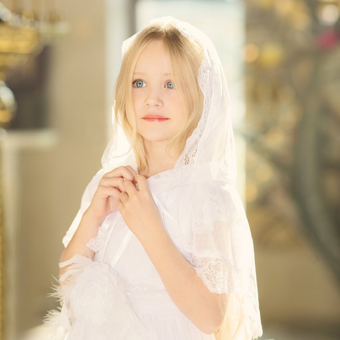 MELODY Caped Mantilla Communion Veil 