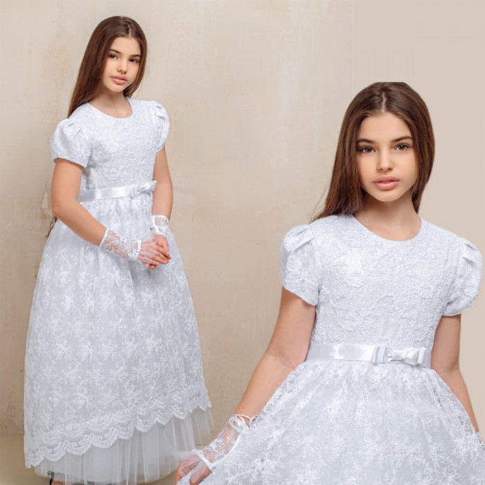 AURORA Elegant Long Lace Communion Dress