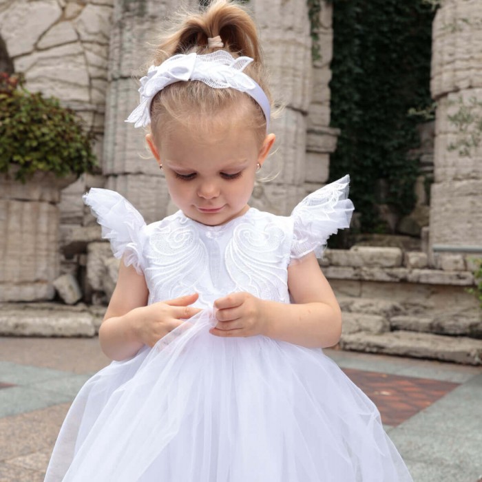 Lace Headband for Girls – White or Ivory Accessory to Match Any Dress