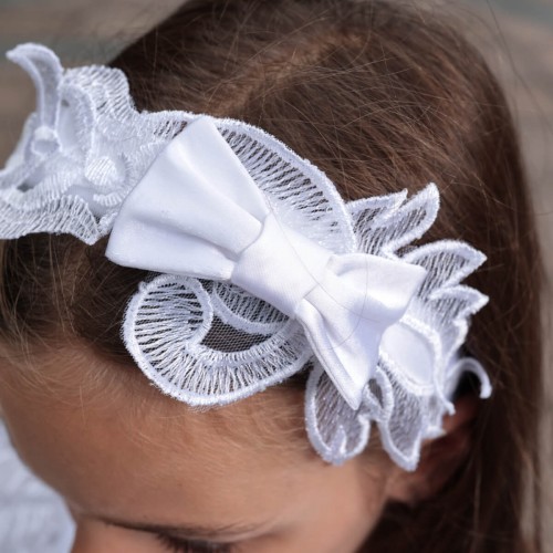 Lace Headband for Girls – White or Ivory - CECILIA
