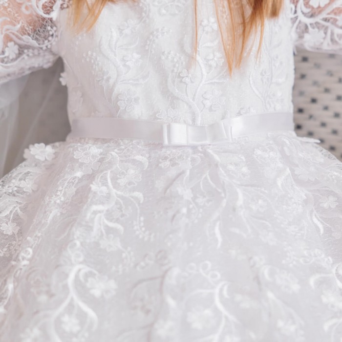 First Communion Dress with Traditional Mantilla