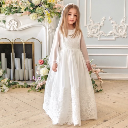 First Communion Dress - White or Ivory - VERONICA 