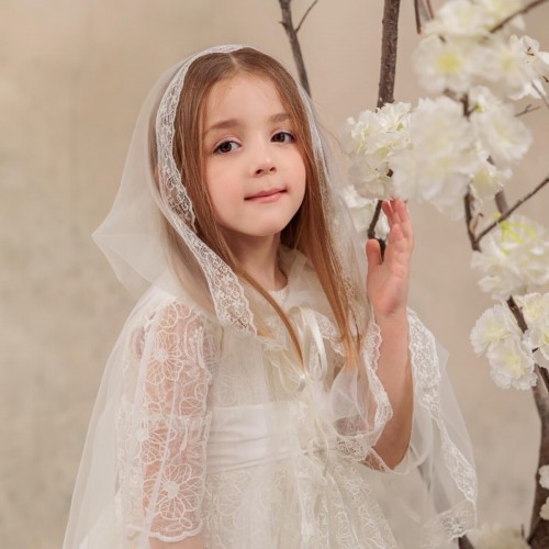 Communion Caped Mantilla – White or Ivory - LONDON 