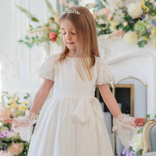 Silk First Communion Dress - Simple and Elegant - MARIA
