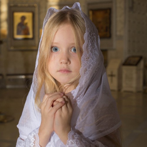 Girl Communion Infinity Veil – White or Ivory - HEIRLOOM 