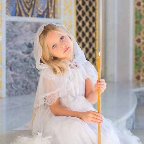 Girls Caped Mantilla Communion Veil - MELODY