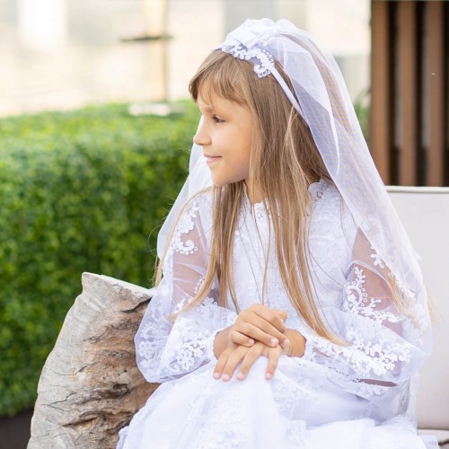 Communion Headband Veil – in White or Ivory - NILA